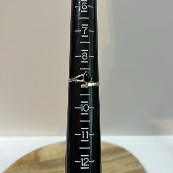 SOLID 925 STERLING SILVER BLACK ONYX GEMSTONE RING SIZE 9 - Picture 7 of 7